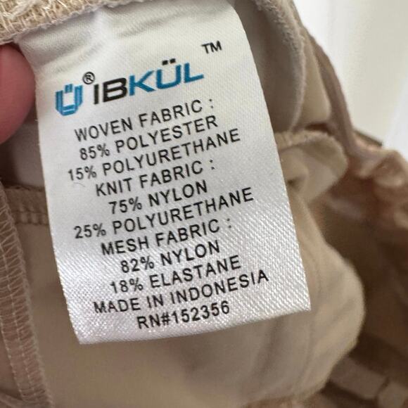 IBKUL Camo Printed Pull On Ankle Pant Tan Cream Tennis Athleisure 12 - Picture 4 of 5